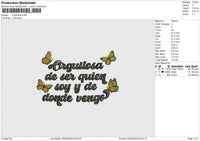 Orgullosa Embroidery File 6 size