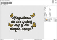 Orgullosa Embroidery File 6 size