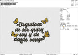 Orgullosa Embroidery File 6 size