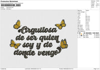 Orgullosa Embroidery File 6 size