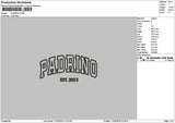 Padrinotext 25 Embroidery File 6 sizes