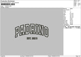 Padrinotext 25 Embroidery File 6 sizes