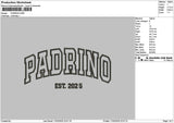 Padrinotext 25 Embroidery File 6 sizes