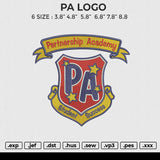 PA LOGO Embroidery File 6 size