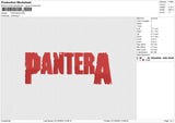 PANTERA Embroidery File 6 size