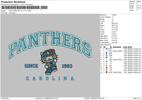 PANTHERS HELLO KITTY Embroidery File 6 sizes