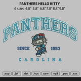 PANTHERS HELLO KITTY Embroidery File 6 sizes
