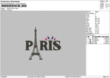 Paristext 01 Embroidery File 6 sizes