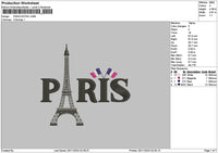 Paristext 01 Embroidery File 6 sizes