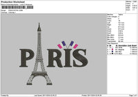 Paristext 01 Embroidery File 6 sizes