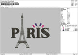 Paristext 01 Embroidery File 6 sizes