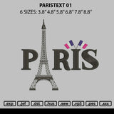 Paristext 01 Embroidery File 6 sizes