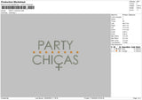 Party Text Embroidery File 6 sizes