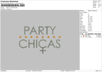 Party Text Embroidery File 6 sizes