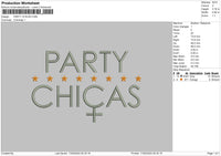 Party Text Embroidery File 6 sizes