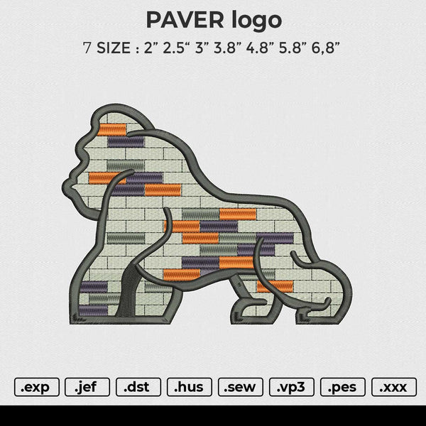 PAVER logo Embroidery File 6 size