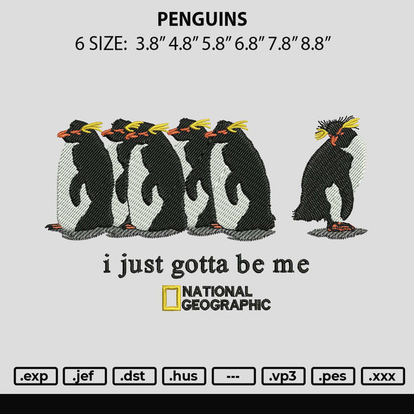 Penguins Embroidery File 6 sizes