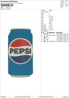 PEPSI Embroidery File 6 sizes