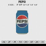 PEPSI Embroidery File 6 sizes