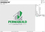 PERMABUILD Embroidery File 6 size