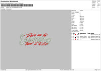 Enamoretext Embroidery File 6 sizes