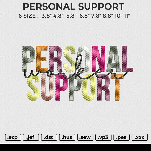 PERSONAL SUPPORT Embroidery File 6 size