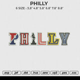 PHILLY Embroidery File 6 size
