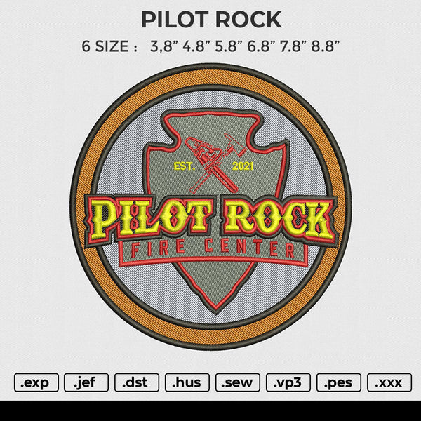 PILOT ROCK Embroidery File 6 size