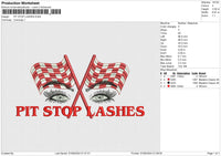 PIT STOP LASHES Embroidery File 6 size