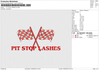 PIT STOP LASHES v2 Embroidery File 6 size