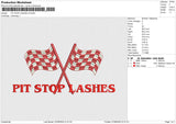 PIT STOP LASHES v2 Embroidery File 6 size