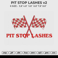 PIT STOP LASHES v2 Embroidery File 6 size