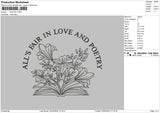 Bookflower Embroidery File 6 sizes