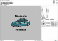 Polizia Car Embroidery File 6 sizes