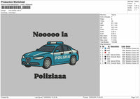 Polizia Car Embroidery File 6 sizes