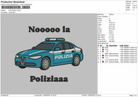 Polizia Car Embroidery File 6 sizes