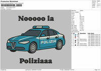 Polizia Car Embroidery File 6 sizes