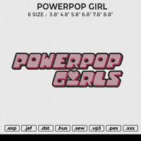 POWERPOP GIRL Embroidery File 6 size