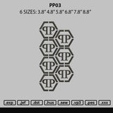 Pp03 Embroidery File 6 sizes