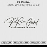 PR Central Embroidery File 6 size