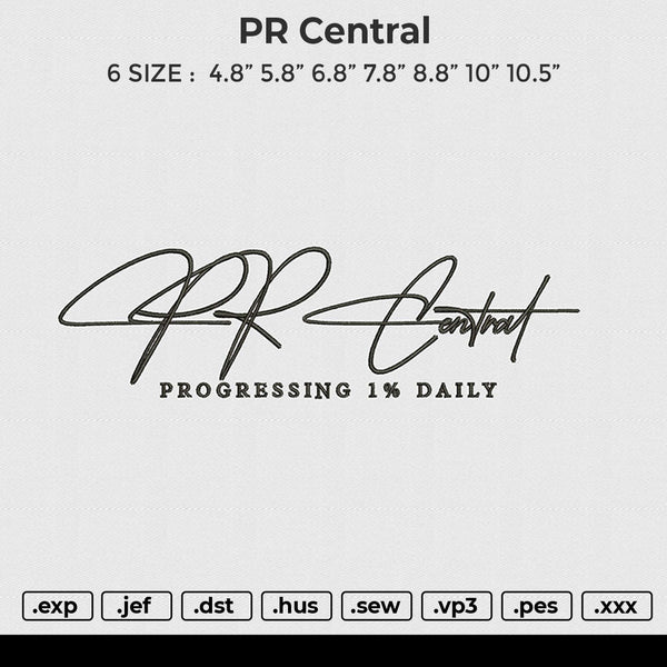 PR Central Embroidery File 6 size