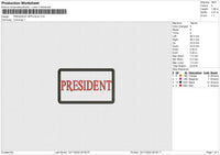 PRESIDENT APPLIQUE Embroidery File 6 size