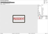 PRESIDENT APPLIQUE Embroidery File 6 size