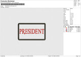 PRESIDENT APPLIQUE Embroidery File 6 size