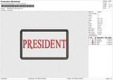 PRESIDENT APPLIQUE Embroidery File 6 size