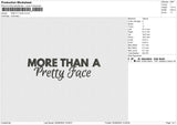 PRETTY FACE Embroidery File 6 size