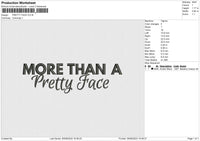 PRETTY FACE Embroidery File 6 size