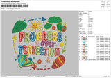 Progress Text Embroidery File 6 sizes