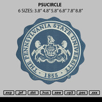 Psucircle Embroidery File 6 sizes