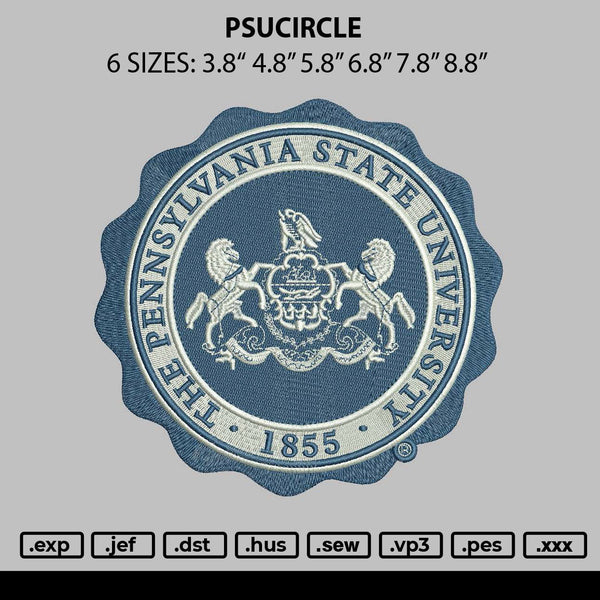 Psucircle Embroidery File 6 sizes